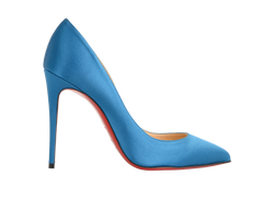 Christian Louboutin Pigalle 110, Satin, Blue, UK5, 3*
