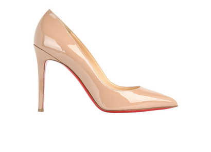 Christian Louboutin Pigalle 100, &pound;380, Shoes, Beige, Patent Leather, Front view
