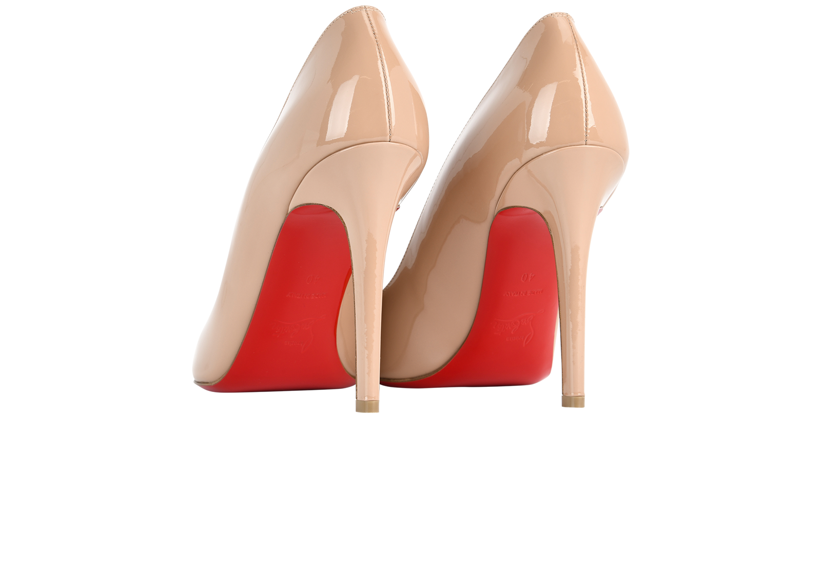 Christian Louboutin Pigalle 100, &pound;380, Shoes, Beige, Patent Leather, Back view
