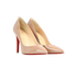 Christian Louboutin Pigalle 100, &pound;380, Shoes, Beige, Patent Leather, Side view