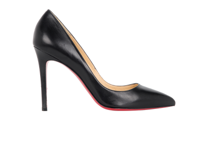 Christian Louboutin Pigalle Heels, &pound;260, Shoes, Black/Red, Leather, Front view