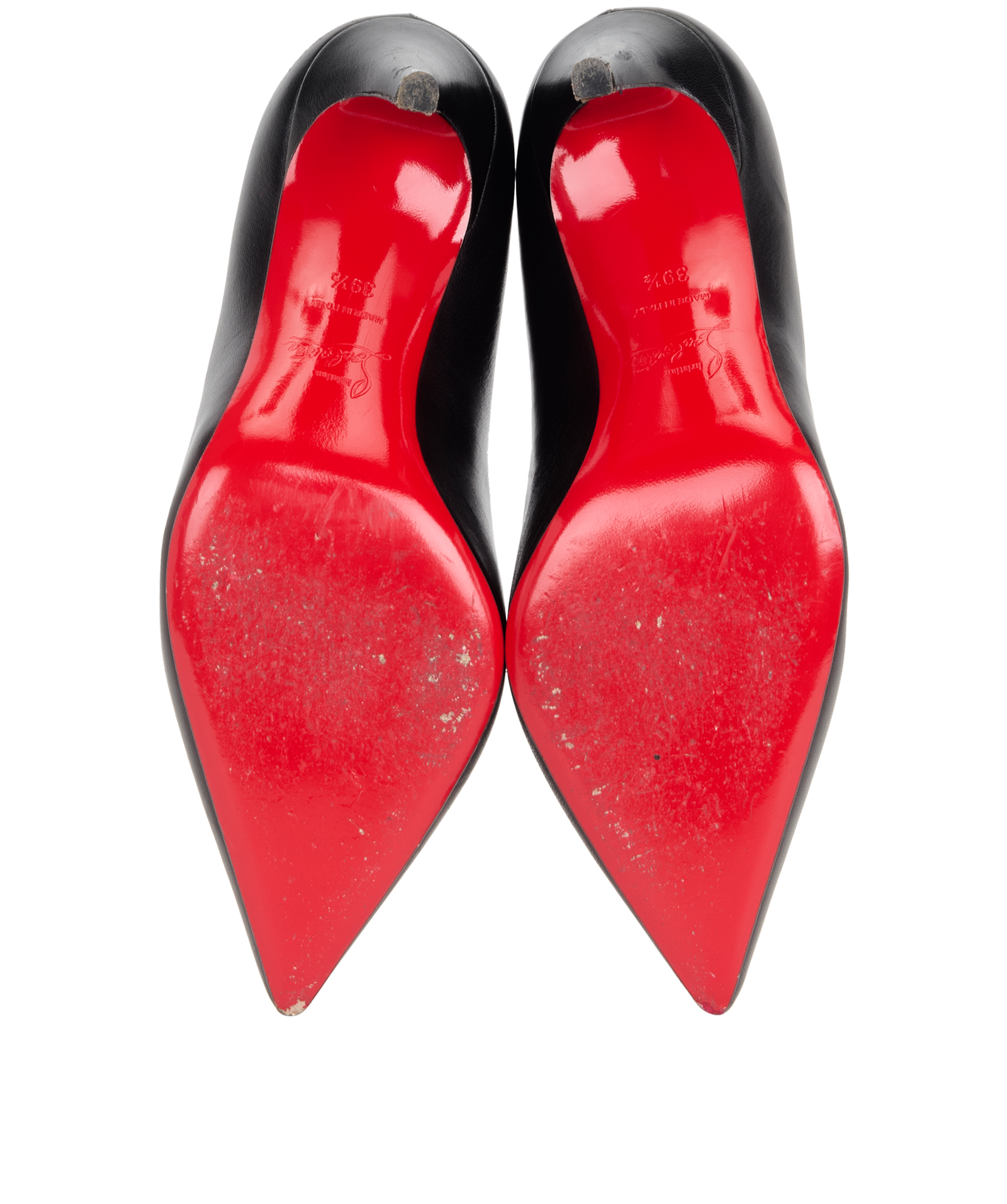 Christian Louboutin Pigalle Heels, &pound;260, Shoes, Black/Red, Leather, Top view