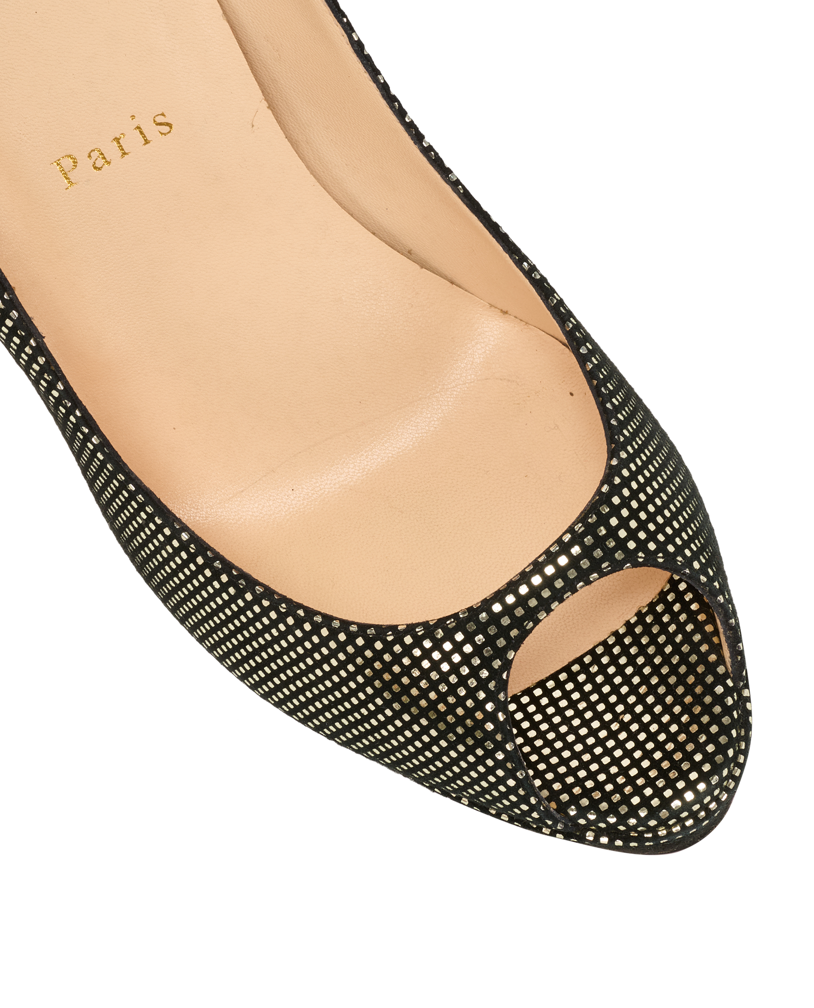 Christian Louboutin Lady Peep Platforms, &pound;150, Shoes, Black/Silver, Suede, Other view