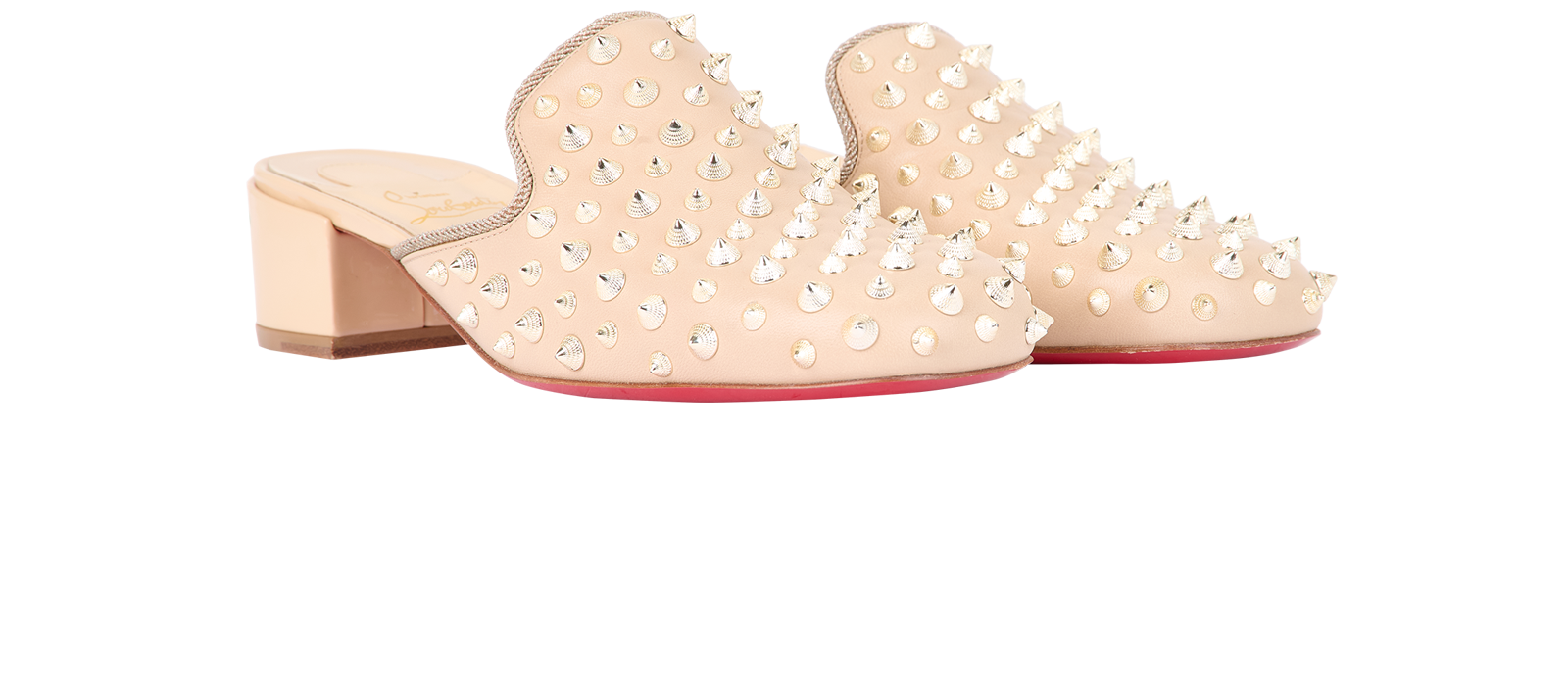 Christian Louboutin Spiked Mules, &pound;295, Shoes, Leather, Side view