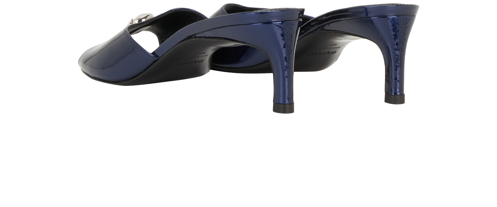 Coperni Low Logo Mules, &pound;195, Shoes, Blue, Patent Leather, Back view