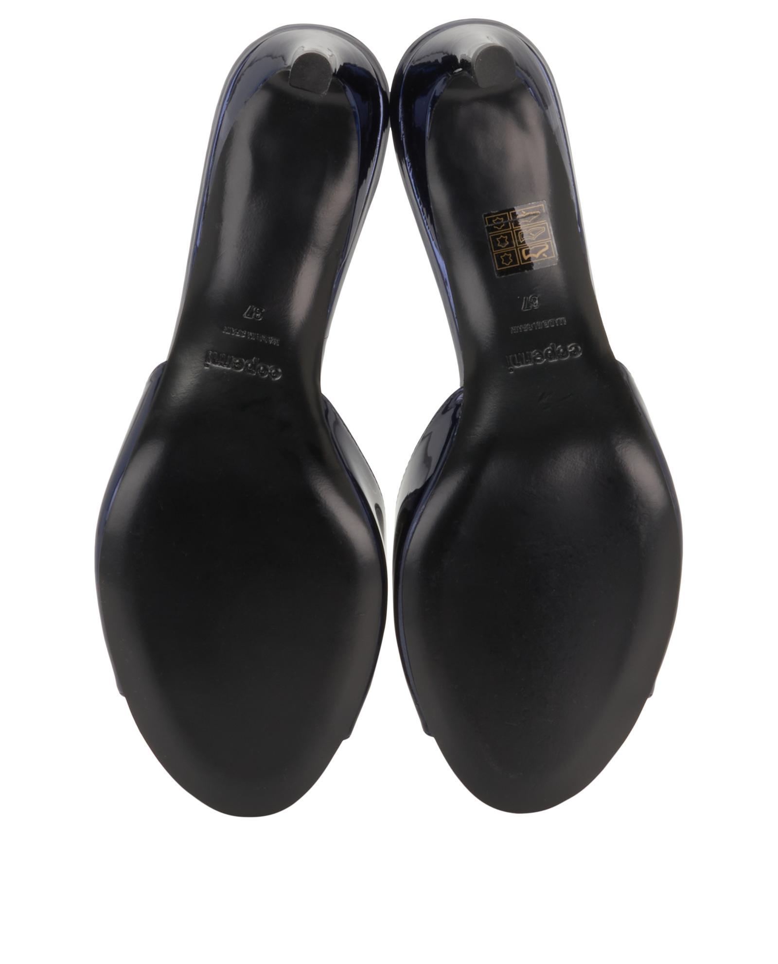 Coperni Low Logo Mules, &pound;195, Shoes, Blue, Patent Leather, Top view
