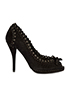 Christian Dior Muse Eyelet Heels, &pound;175, Shoes, Black, Suede, Front view