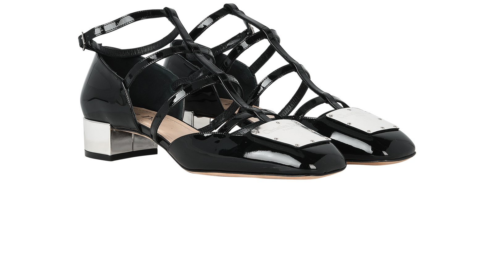 Christian Dior La Parisienne Heels, &pound;395, Shoes, Black, Patent Leather, Side view