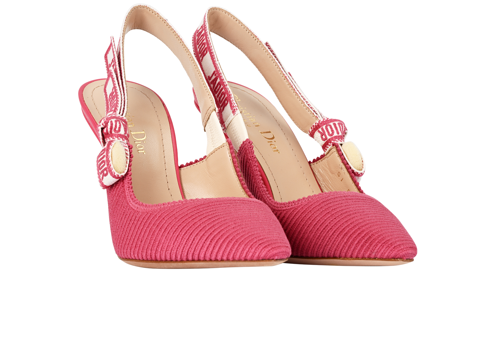 J'Adior Slingback Pumps, &pound;480, Shoes, Pink, Fabric, Side view