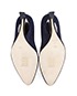 Christian Dior Navy Blue Suede Optique Wedge Pumps, top view