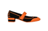 Christian Dior Roller Mary Jane Pumps, &pound;220, Shoes, Black/Orange, Fabric/Rubber, Front view