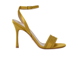 Christian Dior Dway Sandals 100, Embroidered Satin, Yellow, UK3, B/DB, 4*