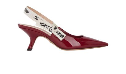Christian Dior J'Adior Slingbacks, &pound;350, Shoes, Burgundy, Patent Leather, Front view