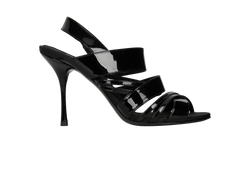 Dolce & Gabbana Patent Criss Cross Heels, Leather, Black, UK6, 2*