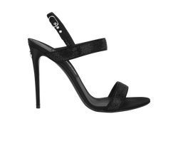 Dolce & Gabbana Keira Sandals, Satin, Black, UK7, 3*