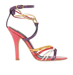 Dolce & Gabbana Ankle Strap Heels, Patent, Multi, UK3, B, 2*