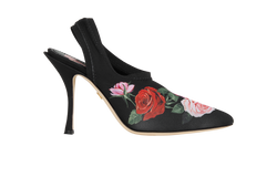 Dolce & Gabbana Roses Slingbacks, Fabric/Leather, Multi, UK3, B/DB, 4*