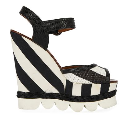 Dolce & Gabbana Monochrome Wedge Sandals, front view