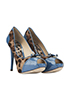 Dolce & Gabbana Blue Peep Toe Pumps, side view