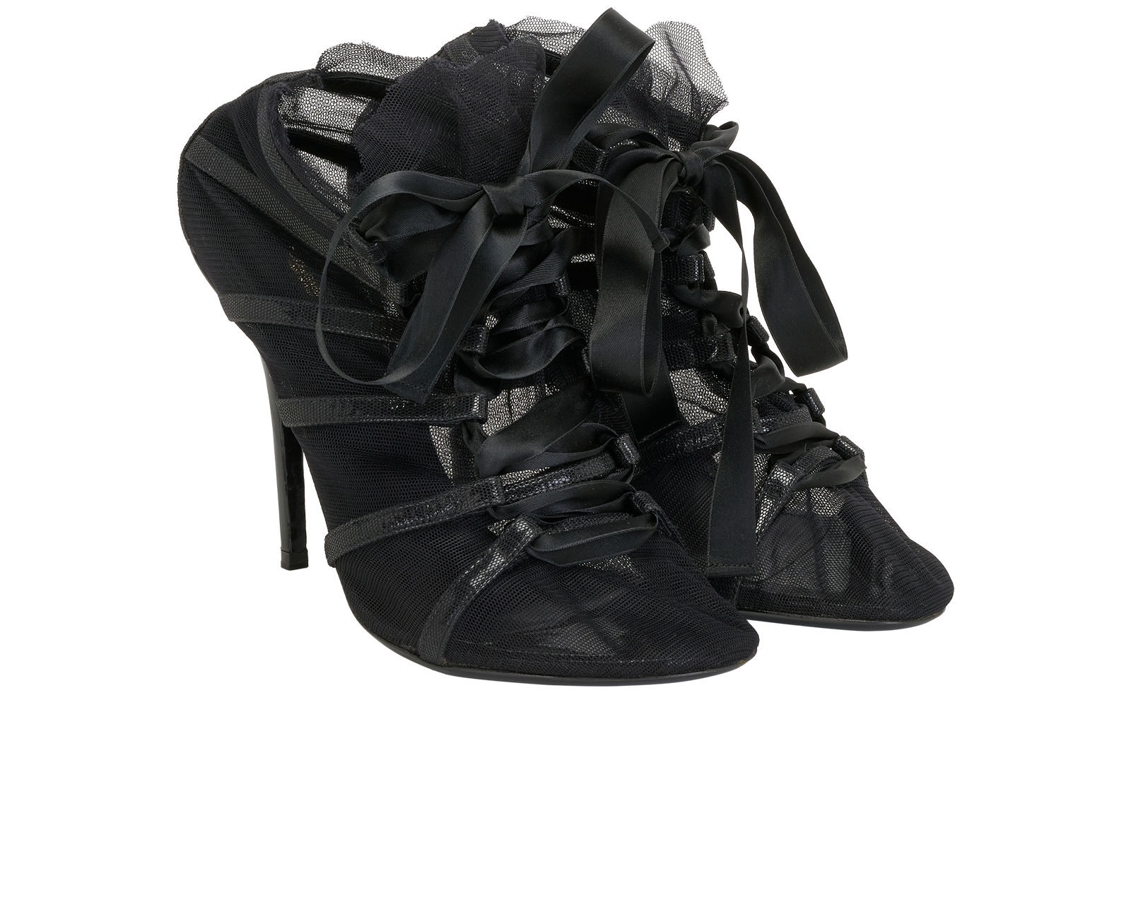 Dolce & Gabbana Lace Up Pumps, &pound;120, Shoes, Black, Mesh, Side view