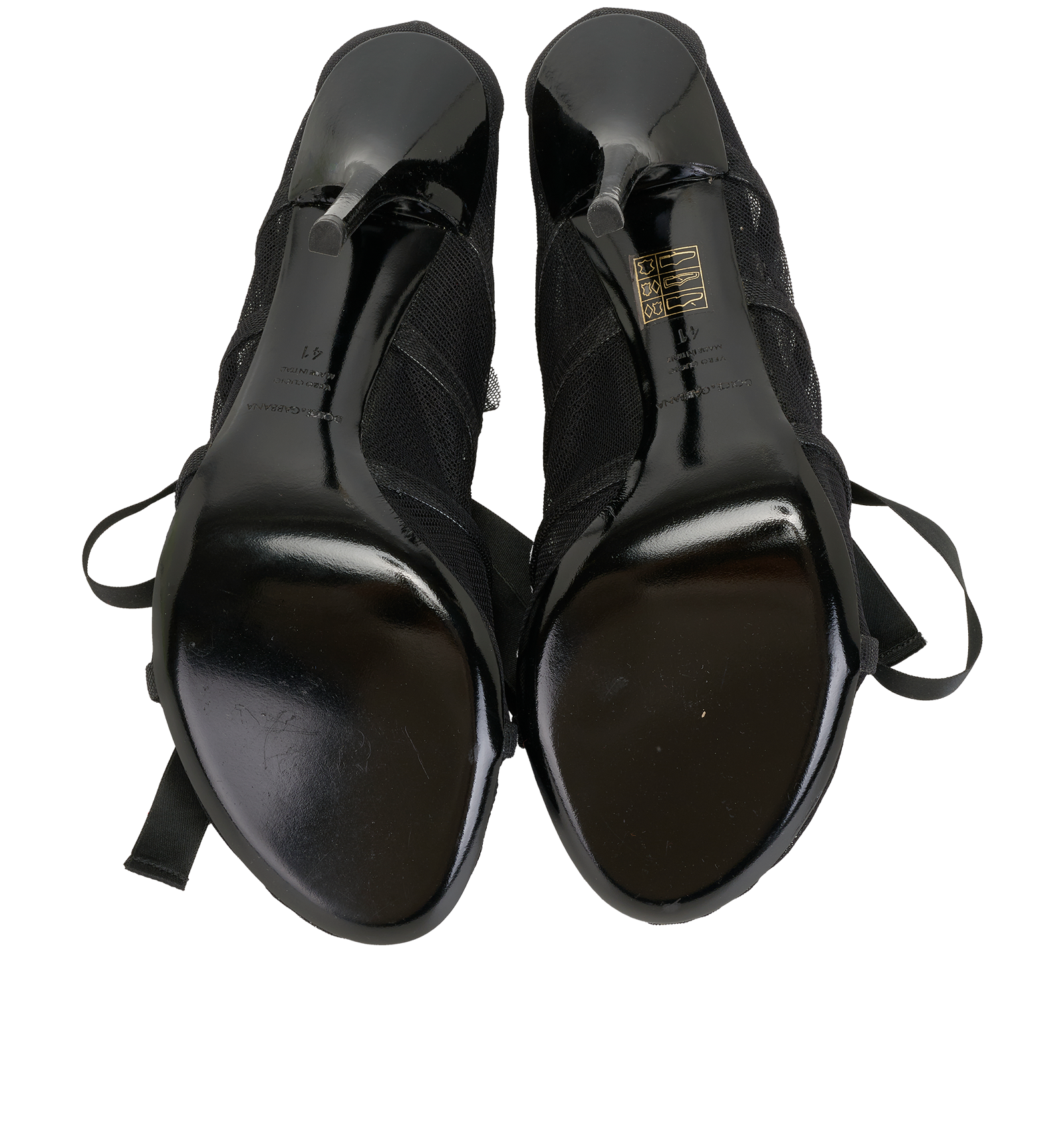 Dolce & Gabbana Lace Up Pumps, &pound;120, Shoes, Black, Mesh, Top view