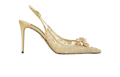 Dolce & Gabbana Rainbow Lace Slingbacks, front view