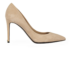Dolce and Gabbana Nude Suede Heels, leather, nude, 6, 3*