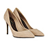 Dolce and Gabbana Nude Suede Heels, side view