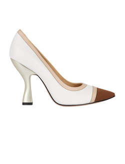 Fendi Colibri Heels, Leather, Gold White, UK 7, 2*