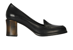 Fendi Heeled Loafers, Leather, Black/Brown, 6.5, DB, 2