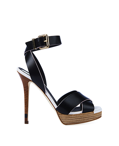 Fendi Black Ankle Strap Sandals, front view