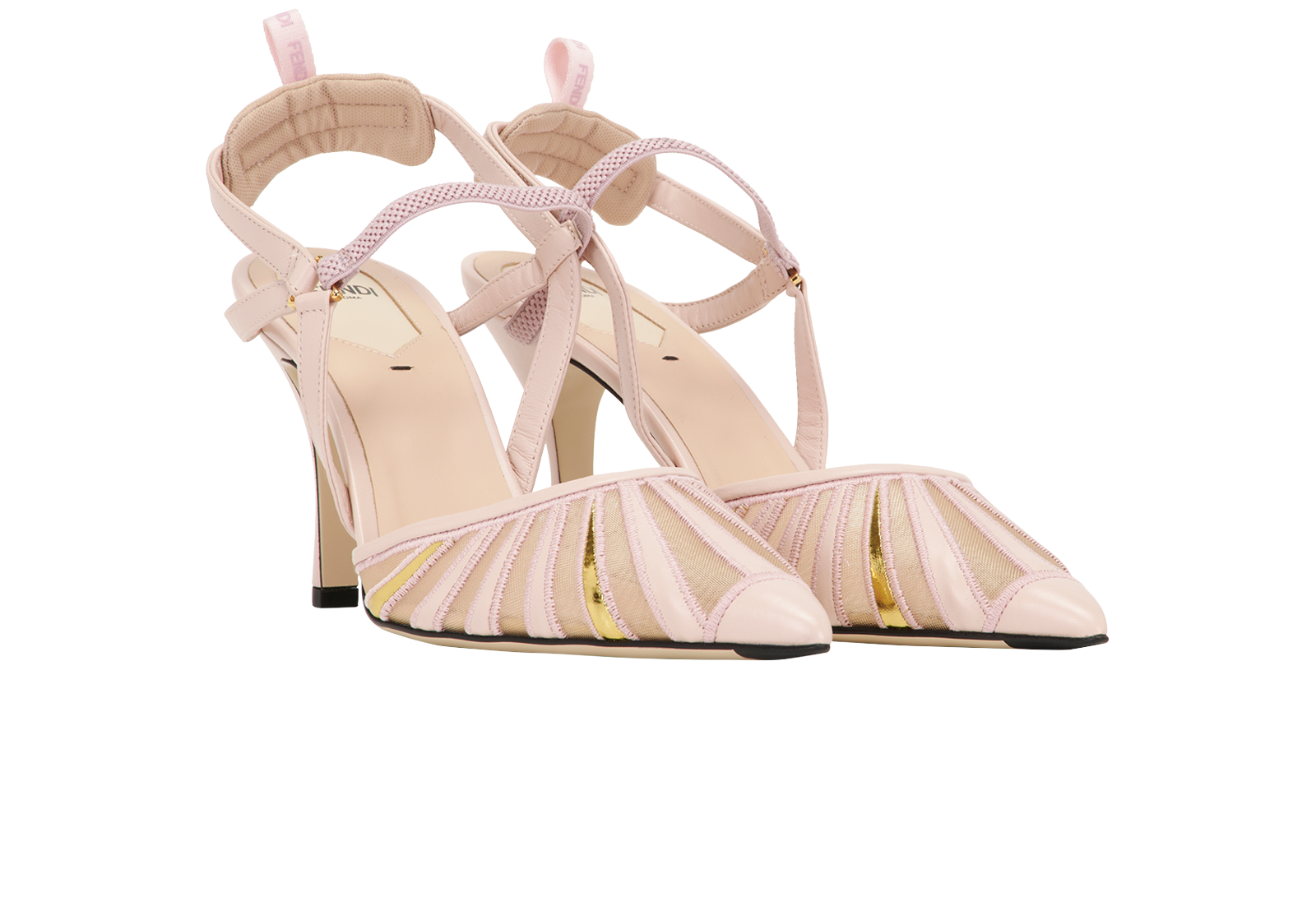 Fendi Striped Colibri Lite, &pound;250, Shoes, Pink, Leather/Mesh, Side view