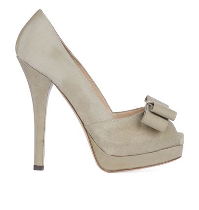 Fendi Bow Peep Toe Heels, front view