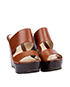 Fendi Brown Wedge Sandals, side view