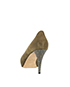 Fendi Brown Suede Leather Logo Heels, back view