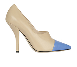 Fendi Painted Two-Tone Pumps, Leather, Blue/Nude, 6, B,DB, 5*