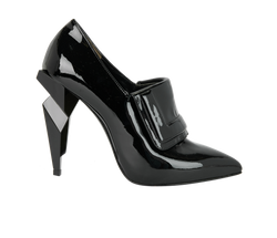 Fendi Diamond Heel Pumps, Patent, Black, UK4, DB, 3*
