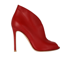 Gianvito Rossi Peep Toe Heels, Leather, Red, UK3, 2*