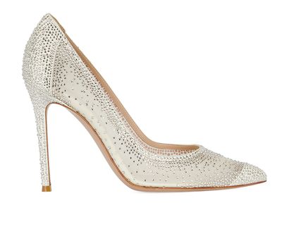 Gianvito Rossi White Edit Organza 105MM Pumps, front view