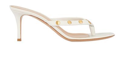 Gianvito Rossi Gold Flat Stud 70MM Thong Sandals, front view