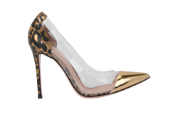 Gianvito Rossi Plexi Pump, Leather/PVC, Gold, UK7, DB/B, 2*