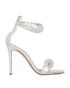 Gianvito Rossi Bijoux Crystal Embellished Heeled Sandals, £180, Shoes, Silver, Leather, Front view