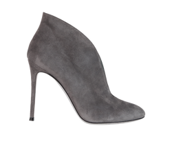 Gianvito Rossi Bootie Heels, Suede, Grey, UK8, B, 3*