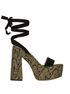 Gianvito Rossi Paisley Jacquard 85 Platform, £315, Shoes, Black, Fabric/Velvet, Front view