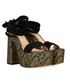 Gianvito Rossi Paisley Jacquard 85 Platform, £315, Shoes, Black, Fabric/Velvet, Side view