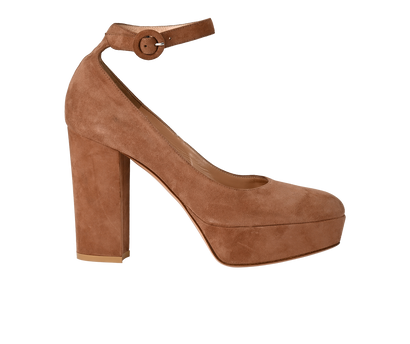Gianvito Rossi Platform Heels, &pound;175, Shoes, Brown, Suede, Front view