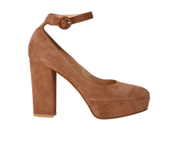 Gianvito Rossi Platform Heels, Suede, Brown, UK5.5, 2*