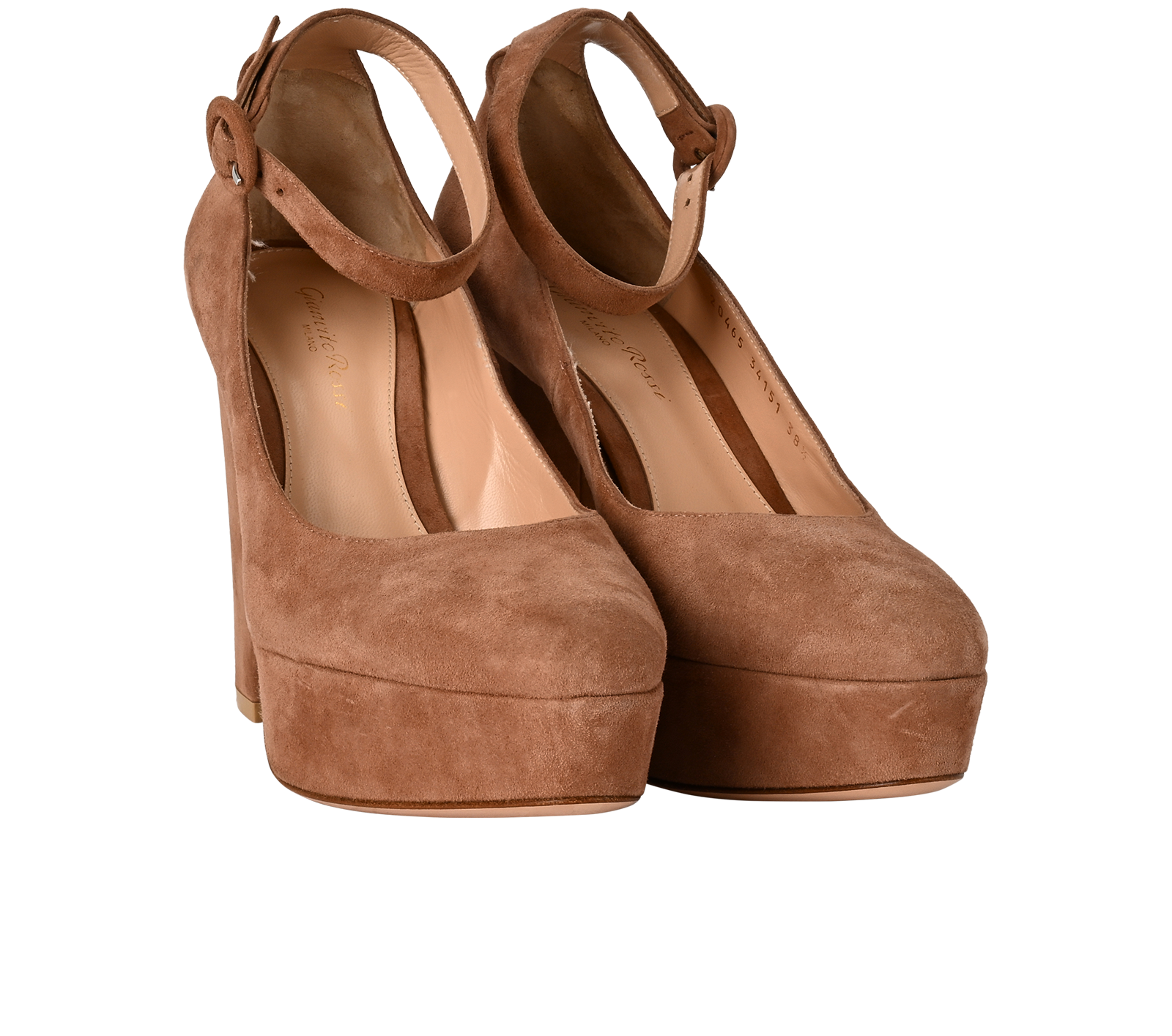 Gianvito Rossi Platform Heels, &pound;175, Shoes, Brown, Suede, Side view