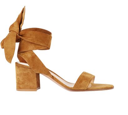 Gianvito Rossi Ankle Tie Suede Sandals, front view