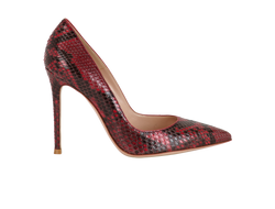 Gianvito Rossi Pointed Toe Pumps, Python, Red, UK5, 2*